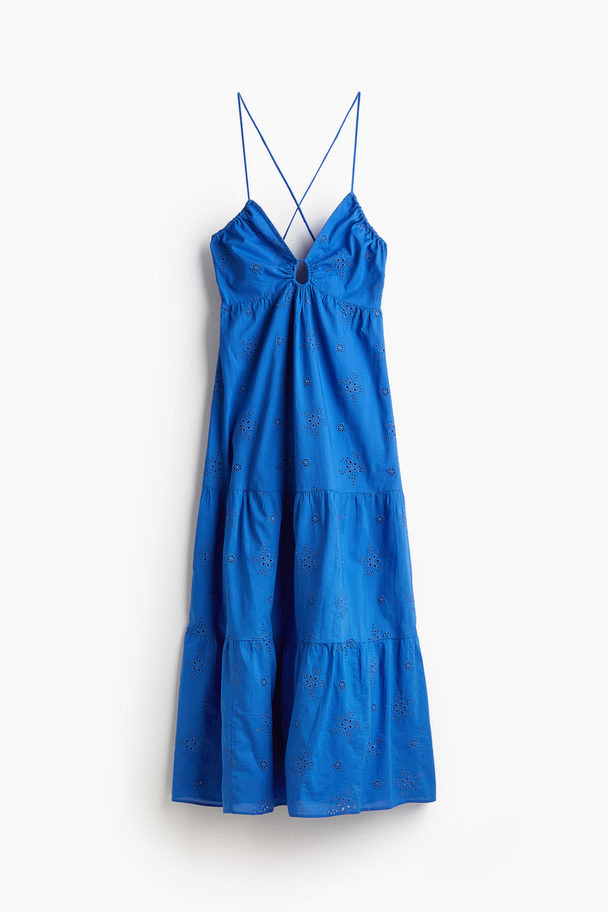 H&M Kleid mit Broderie Anglaise Blau