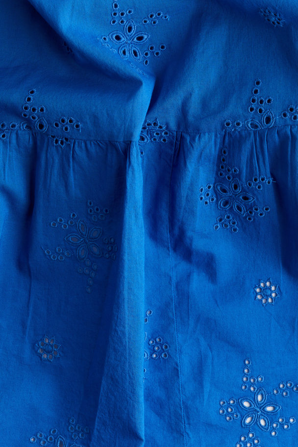 H&M Kleid mit Broderie Anglaise Blau