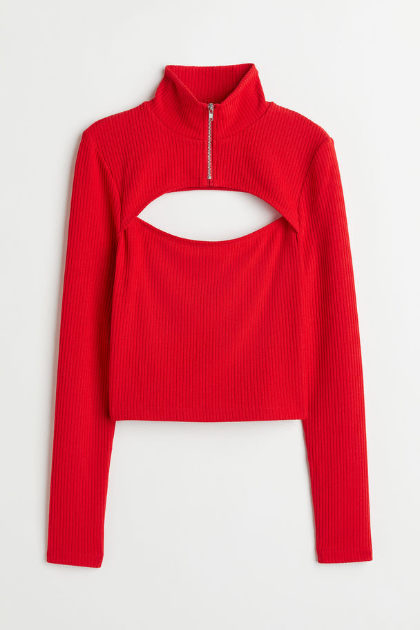 H&M Cut-out Top Red