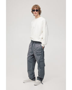 Relaxed Fit Cargo Trousers Grey