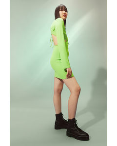 Cut Out-kjole Neongrøn