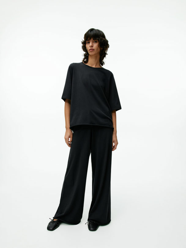 ARKET Cotton Pyjama Trousers Black