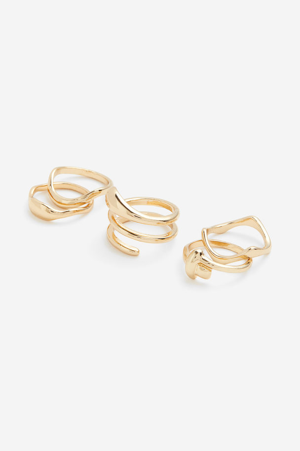 H&M 5-pack Rings Gold-coloured