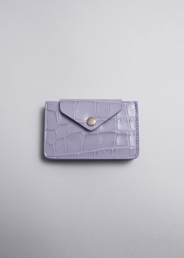 & Other Stories Leather Card Holder Lavender