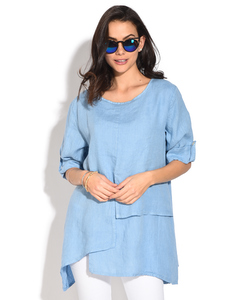 Round Collar Tunic With Multiple Layers