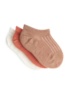 3 Paar Sneaker-Socken für Babys Beige/Pfirsich/cremeweiß