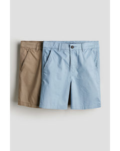 2-pack Chino Shorts Light Blue/beige