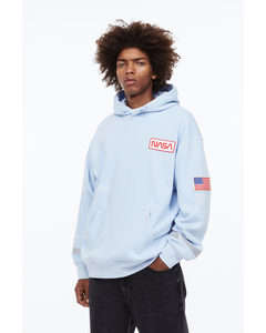 Relaxed Fit Hoodie Light Blue/nasa