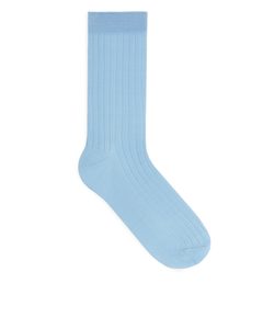 Silk Socks Light Blue