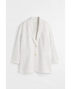 Oversized Jacket White/pinstriped