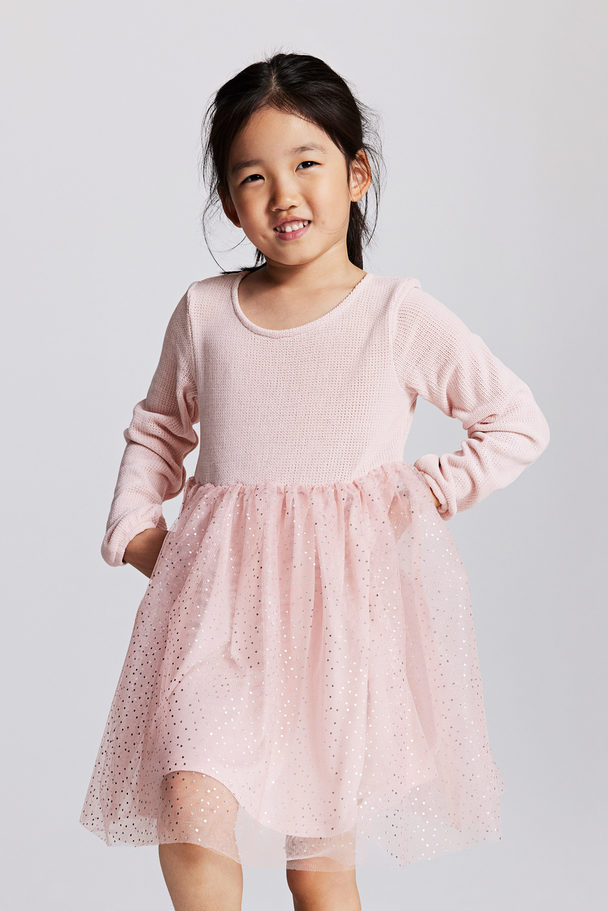 H&M Tulle-skirt Dress Light Pink