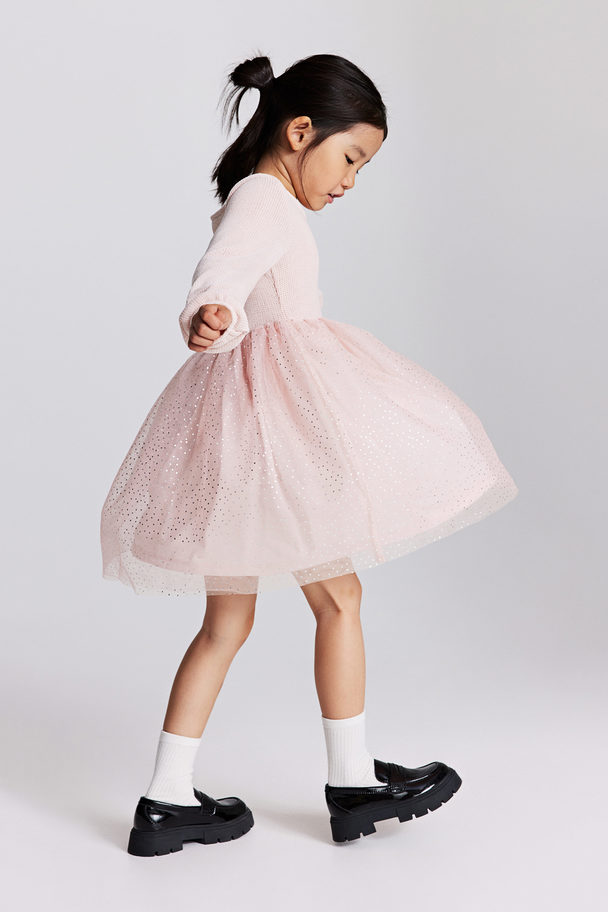 H&M Tulle-skirt Dress Light Pink