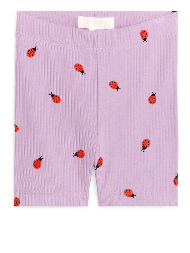 ARKET Jersey Bicycle Shorts Lilac/ladybirds