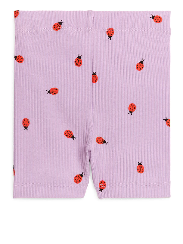 ARKET Jersey Bicycle Shorts Lilac/ladybirds