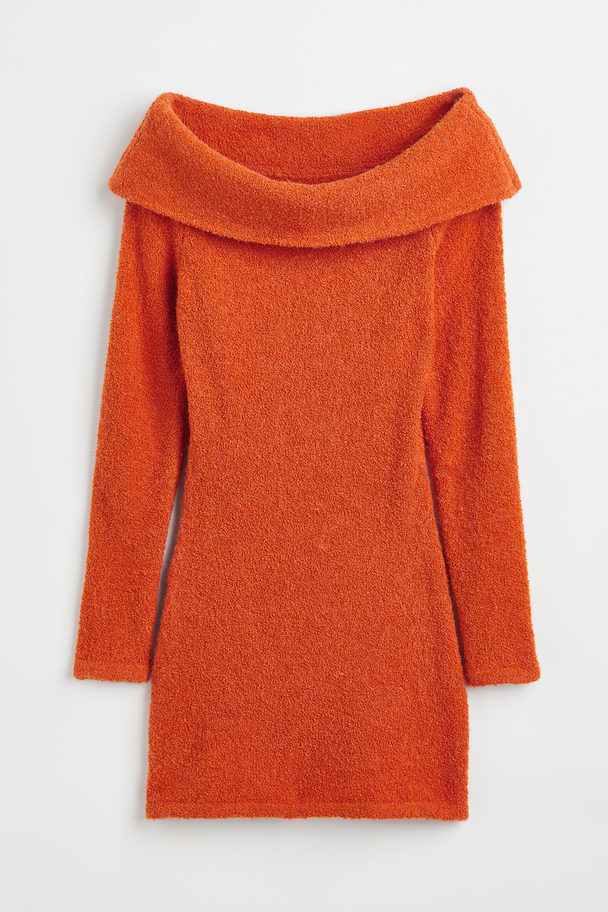 H&M Off-the-shoulder Dress Orange