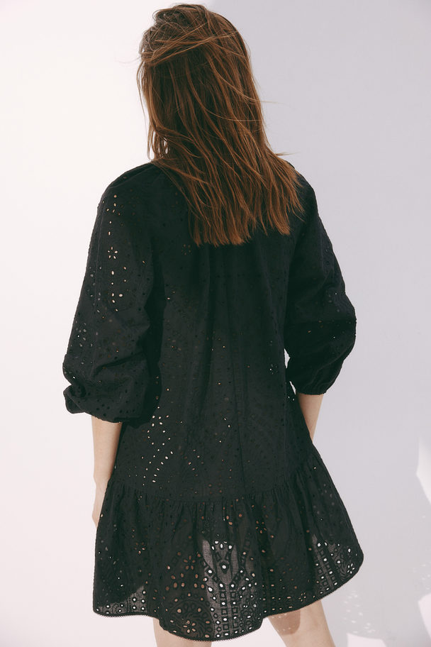 H&M Mama Broderie Anglaise Dress Black