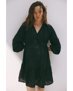 Mama Broderie Anglaise Dress Black