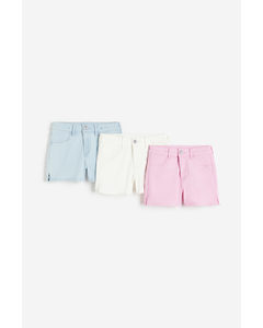 3-pack Denim Shorts Light Pink/natural White