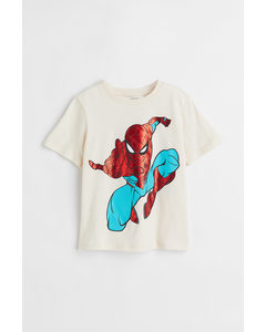 T-shirt Met Print Gebroken Wit/spider-man