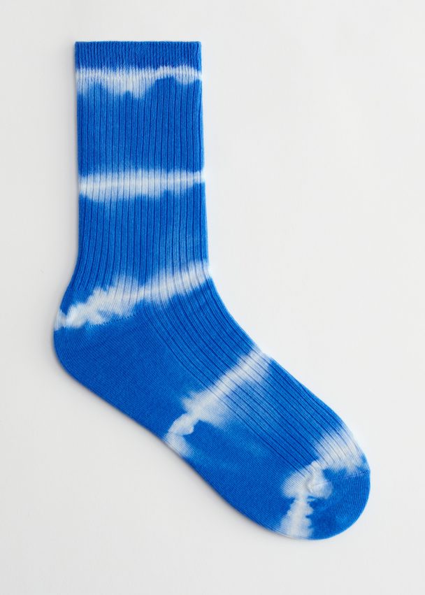 & Other Stories Ribbed Tie-dye Socks Blue Tie-dye