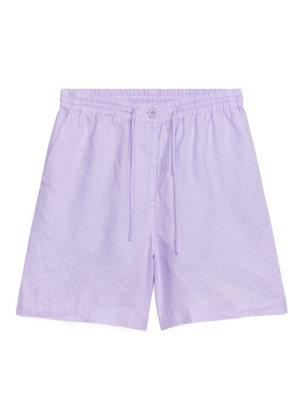 Arket Linen Drawstring Shorts Lilac