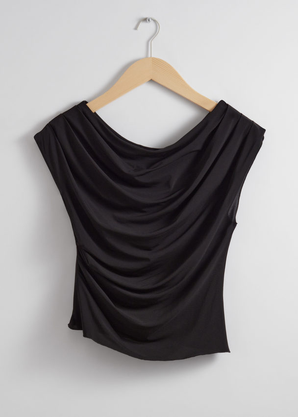 & Other Stories Draped Top Black