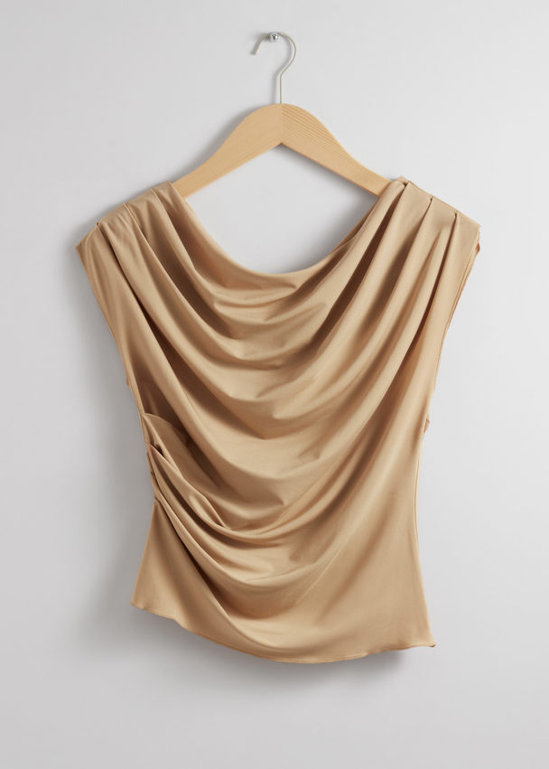 & Other Stories Draped Top Beige