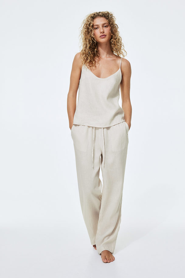 H&M Linen Trousers Light Beige