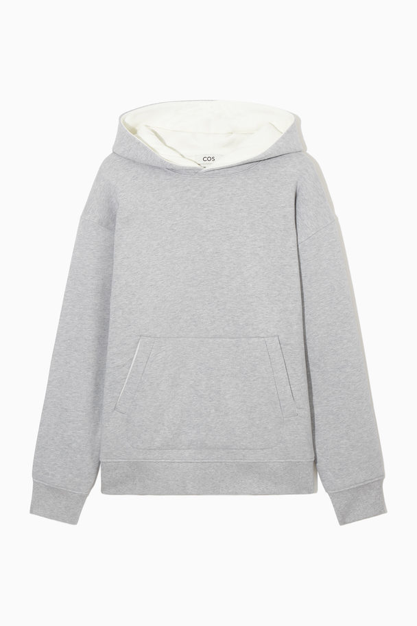 COS Double-layered Jersey Hoodie Grey / White
