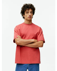 Oversized Kraftig T-shirt Rød