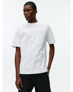 Oversized Kraftig T-shirt Hvid