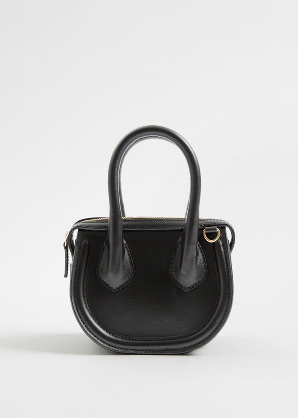 & Other Stories Small Top Handle Leather Bag Black