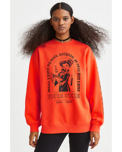 Sweater Met Print Oranje/hocus Pocus