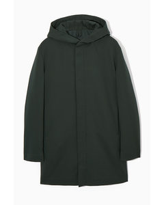 Hooded Padded Parka Dark Green