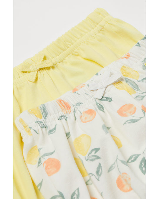 H&M 2-pack Puff Pants Light Yellow/lemons