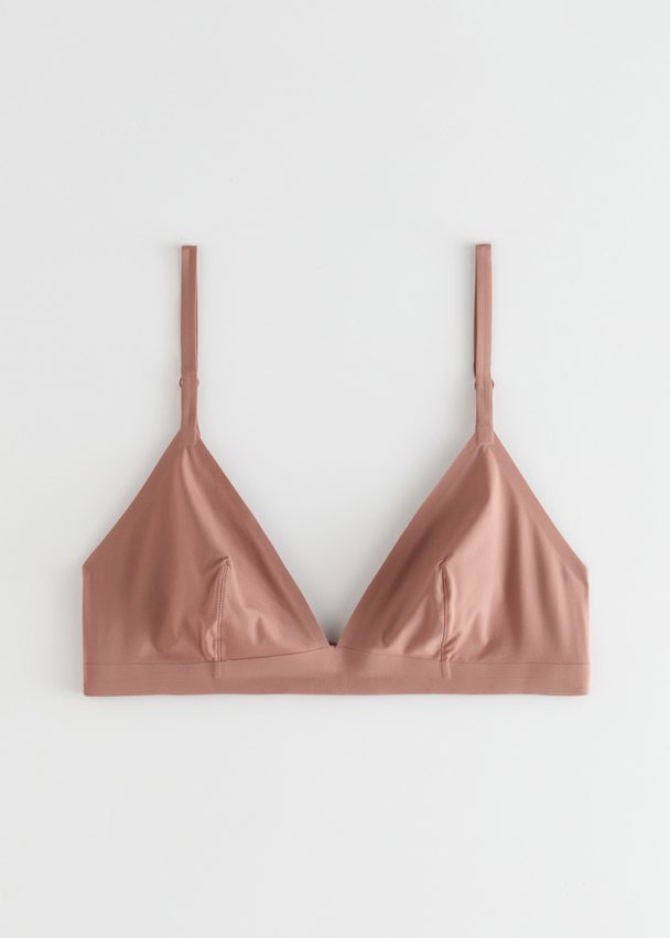 & Other Stories Seamless Soft Triangle Bra Brown