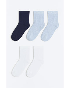 5-pack Socks Light Blue Marl/white