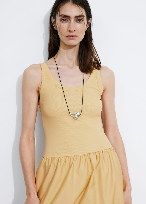 & Other Stories Tank Midi Dress Yellow