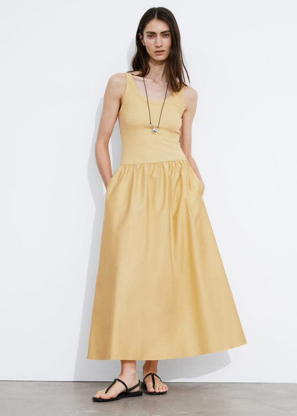 & Other Stories Tank Midi Dress Yellow