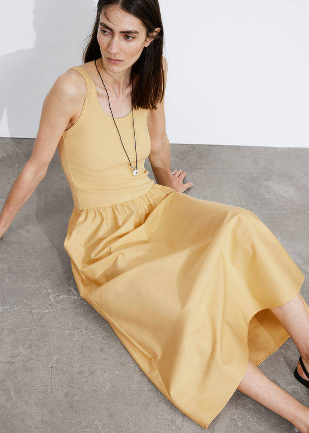 & Other Stories Tank Midi Dress Yellow