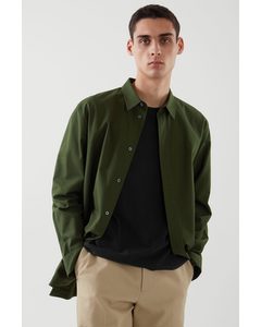 Relaxed-fit Contrast-panel Shirt Khaki Green