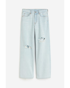 Baggy Regular Jeans Bleek Denimblauw