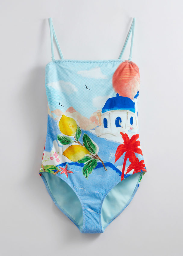 & Other Stories Printed Bandeau Swimsuit Summer Print