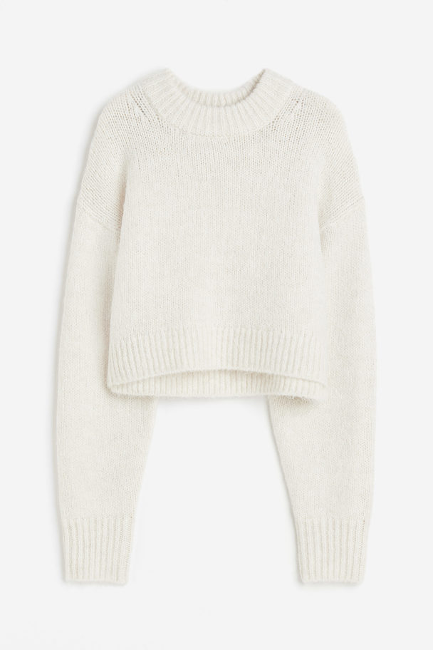 H&M Cropped Jumper Natural White