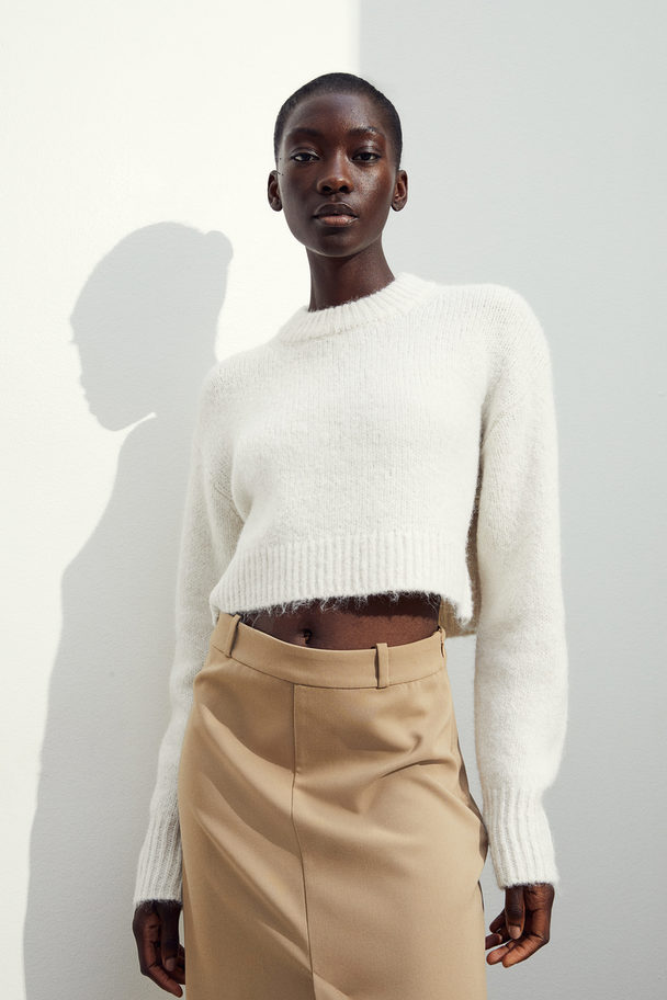 H&M Cropped Jumper Natural White