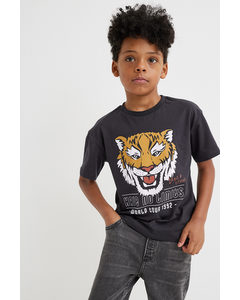 Printed T-shirt Dark Grey/tiger