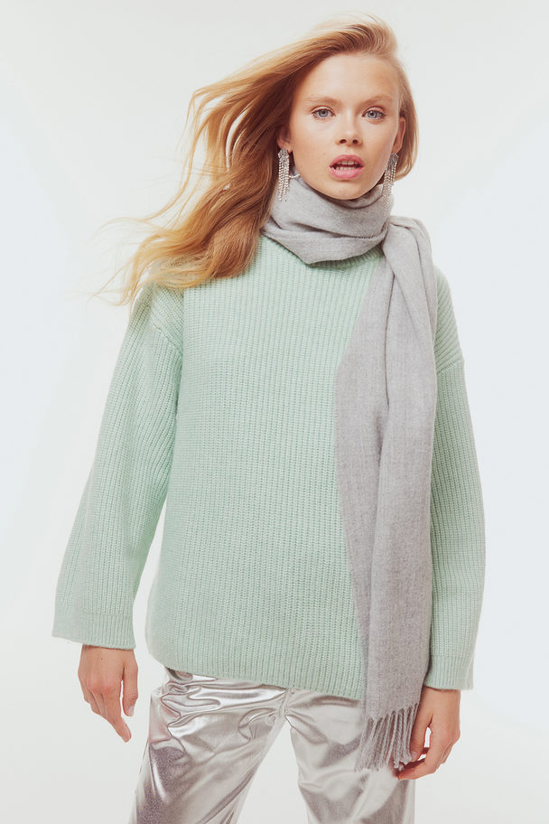 H&M Oversized Pullover Mintgrün