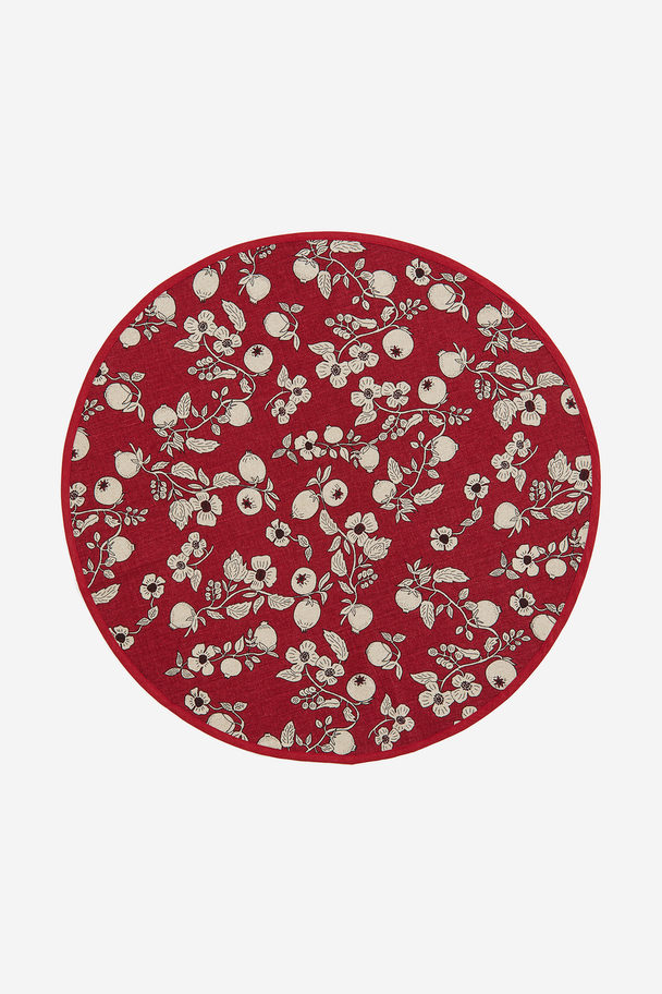 H&M HOME Linen-blend Christmas Tree Mat Red/patterned