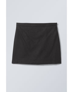 Millie Linen Mix Mini Skirt Black
