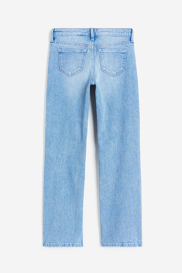 H&M Straight Leg Low Jeans Light Denim Blue
